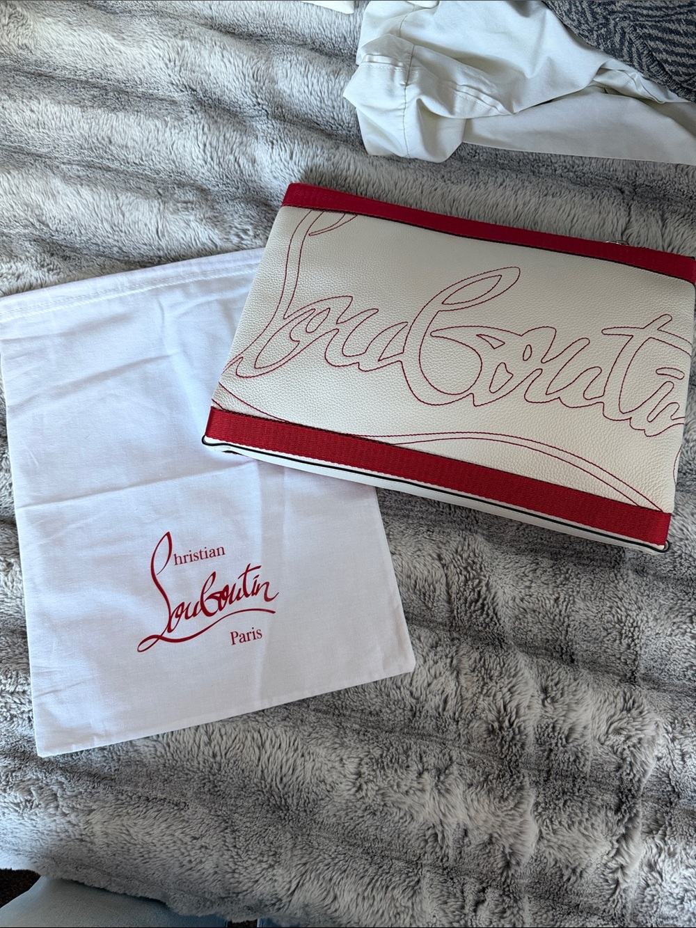 Christian Louboutin Cabata Loubinthesky Large Leather Clutch Pouch